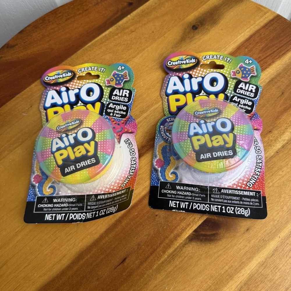 Airo Play By Creative Kids Air Dry Clay‎ 2 Pack Yellow Blue NEW Gifts Unisex